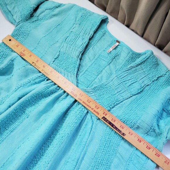 Free People Women Gauze Top Size Small Boho V-Neck Flowy Tunic Casual Beach - Picture 10 of 13